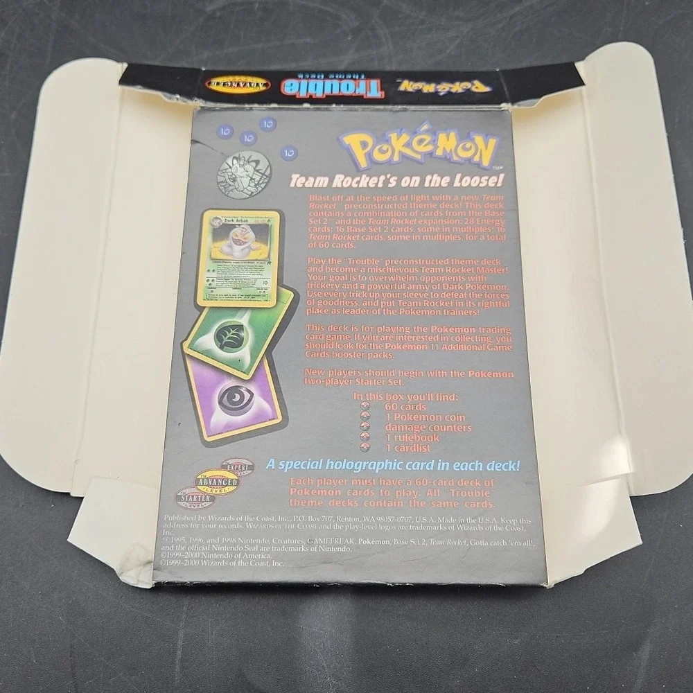 Pokemon WOTC Team Rocket Trouble Theme Deck Empty Box NO CARDS